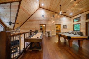 The game room at a cabin in Broken Bow.